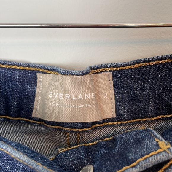 NWT Everlane Way High Denim Shorts Washed Indigo Size 30 - Picture 4 of 8